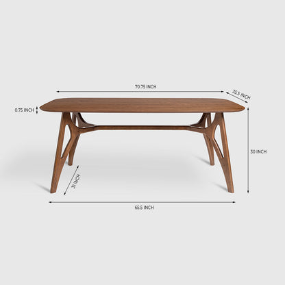 Olivia Judd Dining Table, Dark Walnut