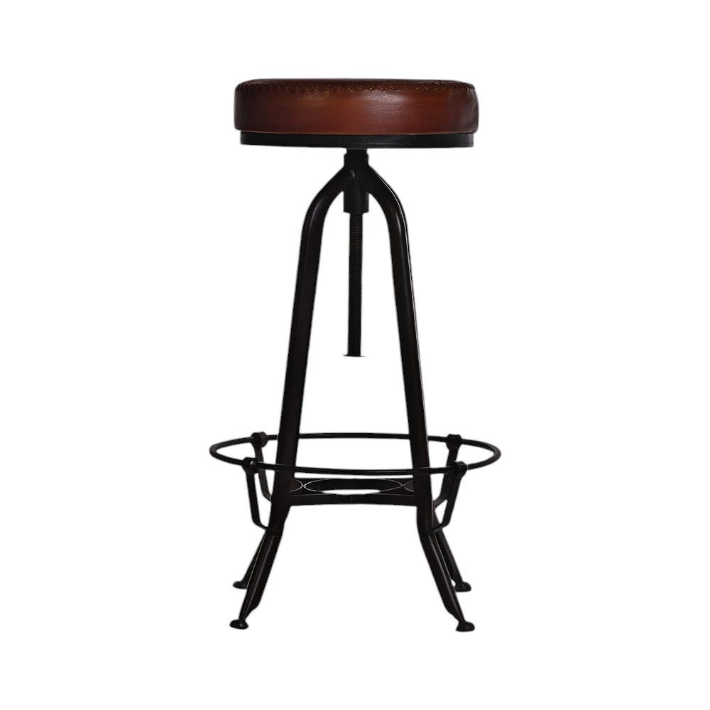 Industrial Bar Stool, Leather