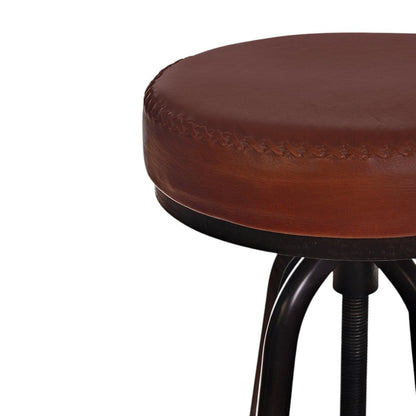 Industrial Bar Stool, Leather