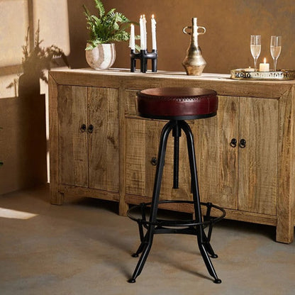 Industrial Bar Stool, Leather