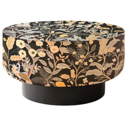 Coffee Table,  Printed Black & Golden Floral