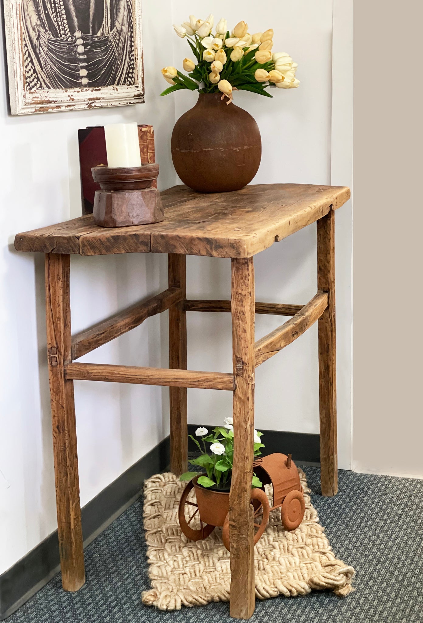 Short Vintage Console Table *Shape & Size May Vary*