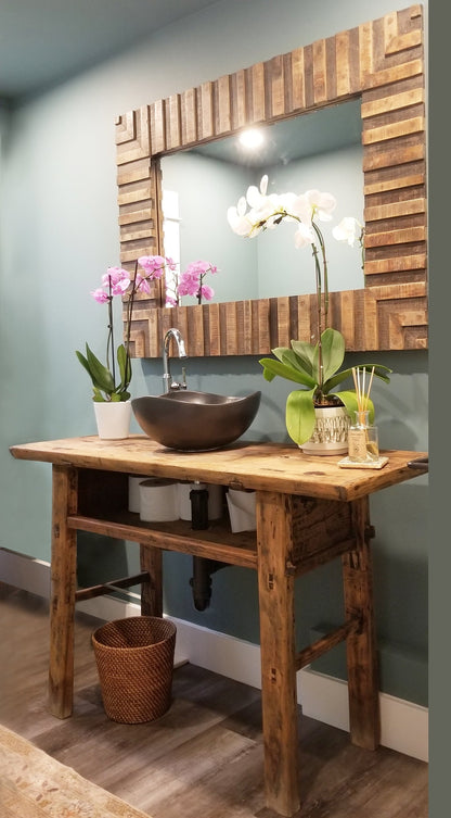 Skinny Long Vintage Console Table with Storage Component