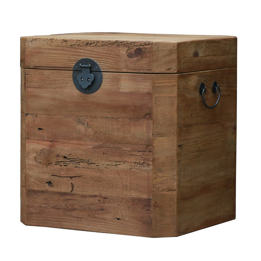 Reclaimed Wooden Side Table With Storage