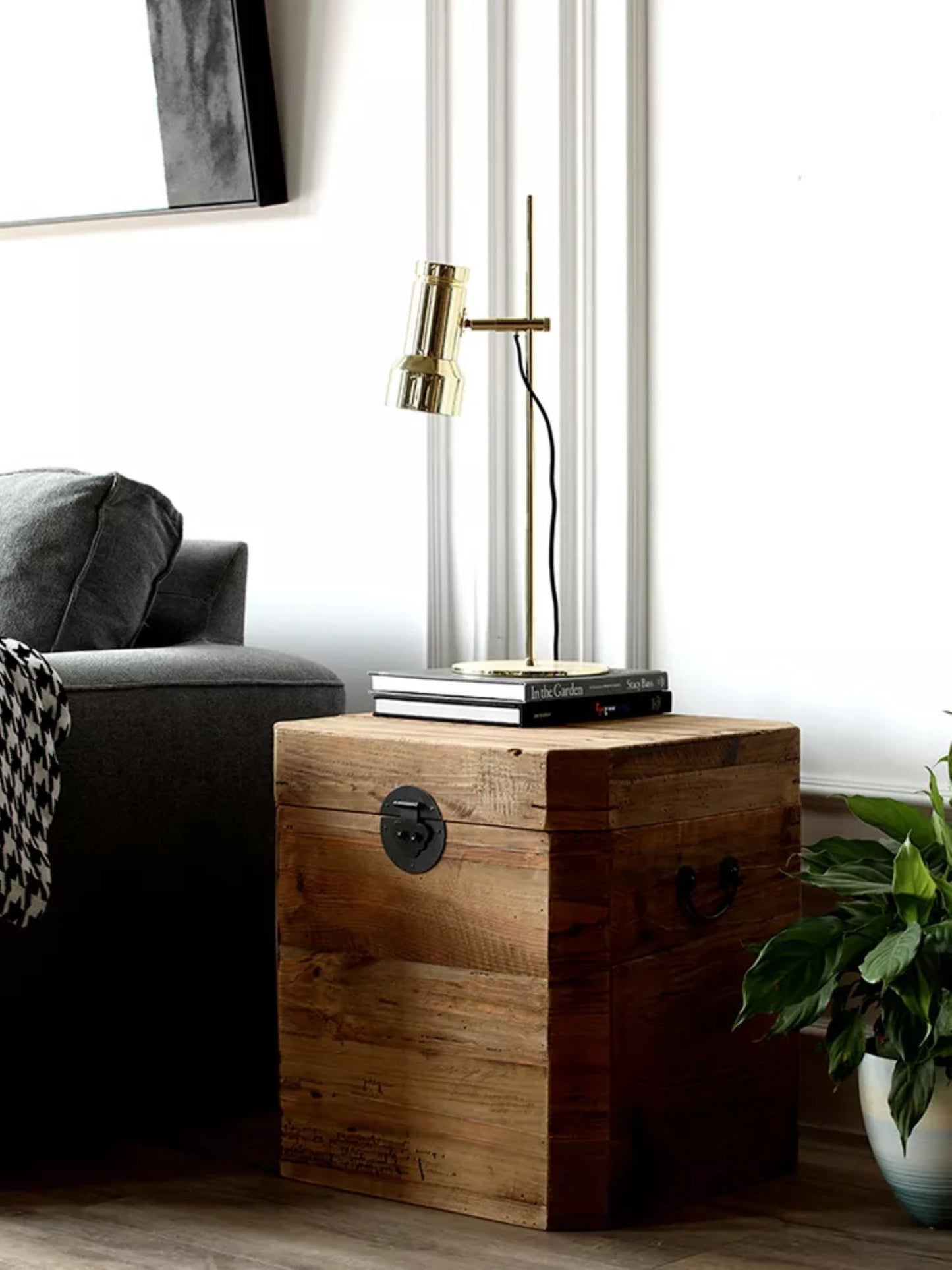 Reclaimed Wooden Side Table With Storage