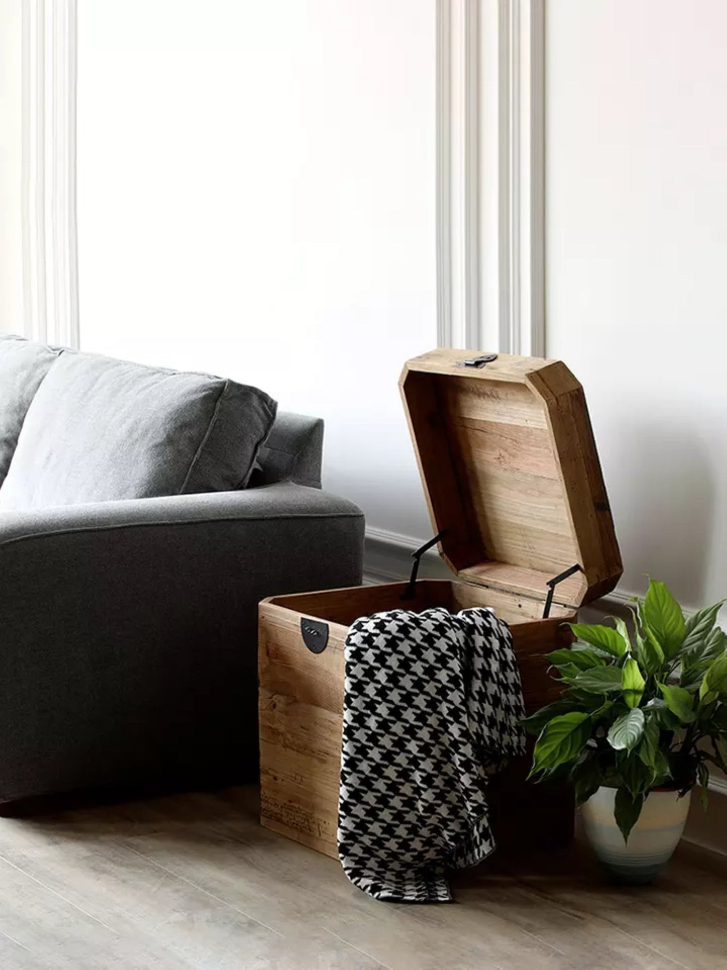 Reclaimed Wooden Side Table With Storage