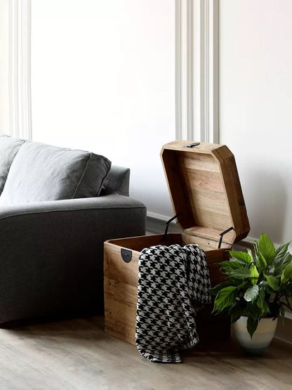Reclaimed Wooden Side Table With Storage