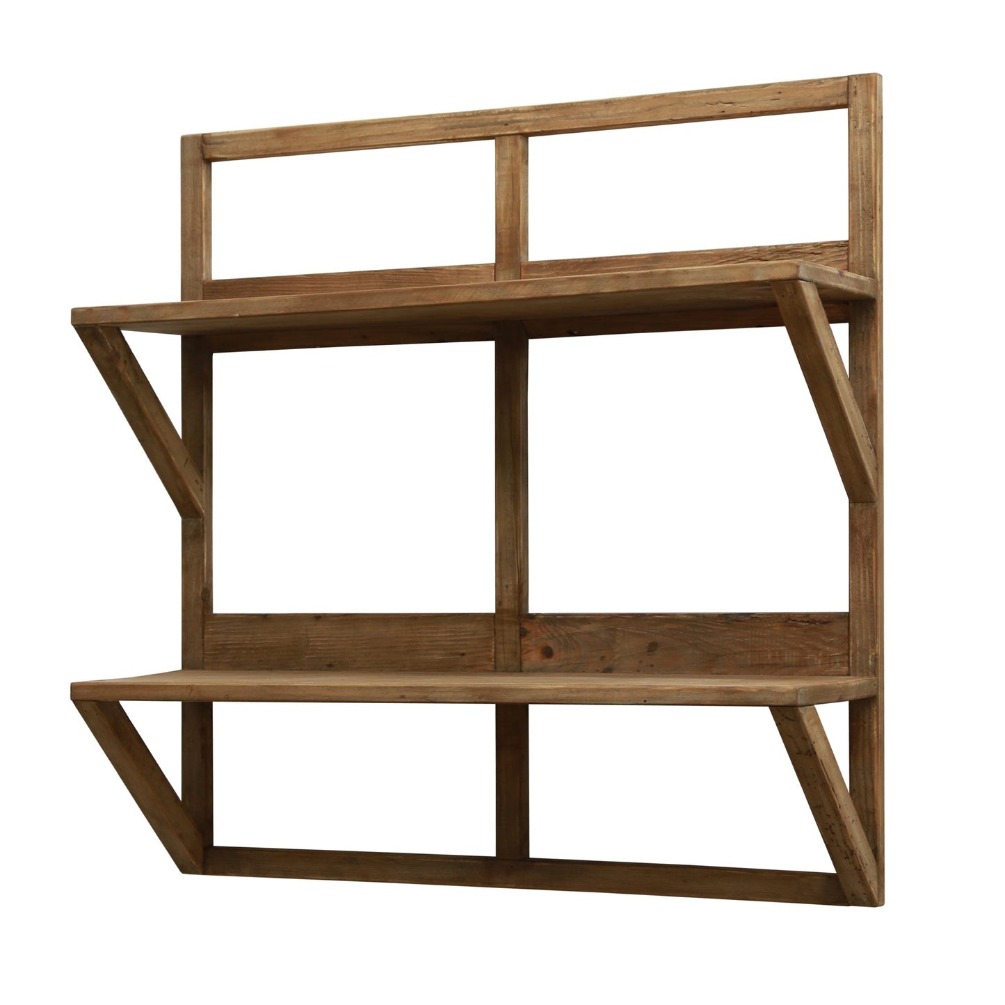 Reclaimed Wooden Double Shelf Unit