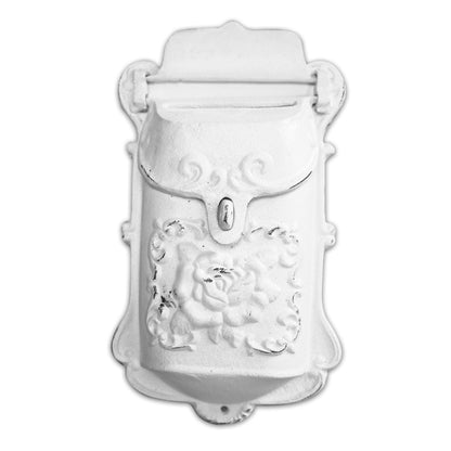 Nazlie Mailbox White Cast Iron 6.8x2.8x11.4 in, Last Chance