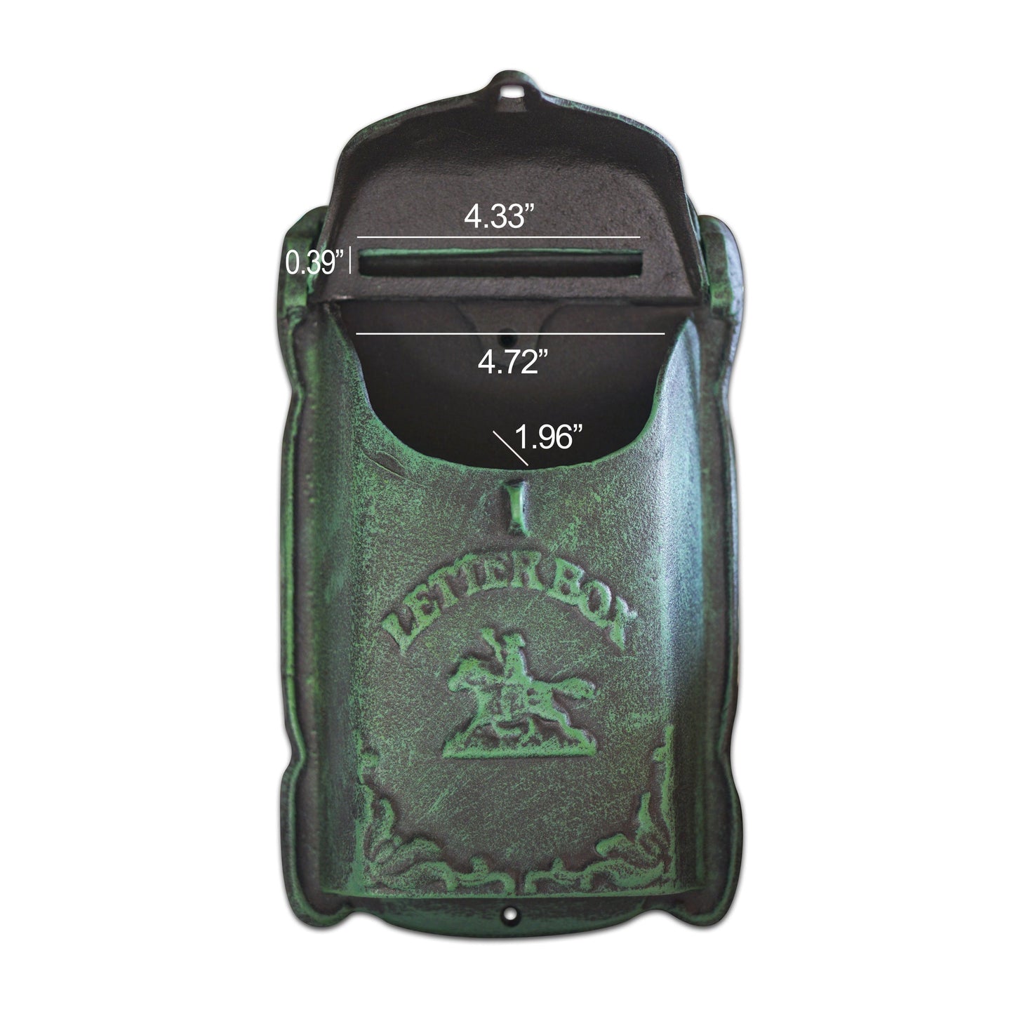 Cara Mailbox Green Cast Iron, Last Chance