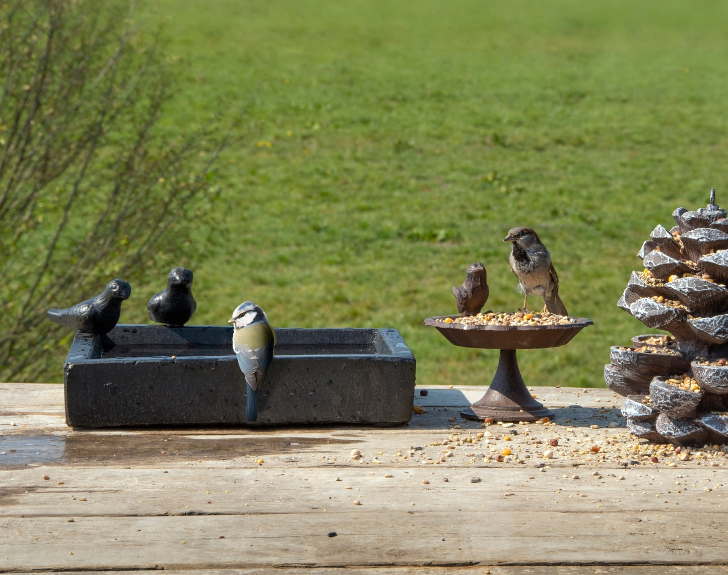 Square Terrazzo Bird Bath