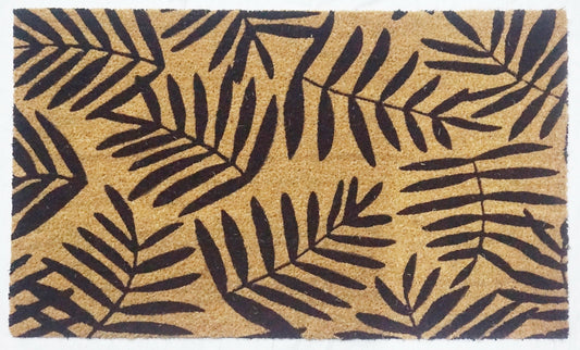 Leaf Coir Doormat, Natural, PVC Tufted