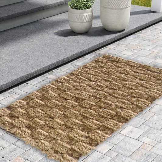 Coir Rope Doormat, Natural, 18x30in
