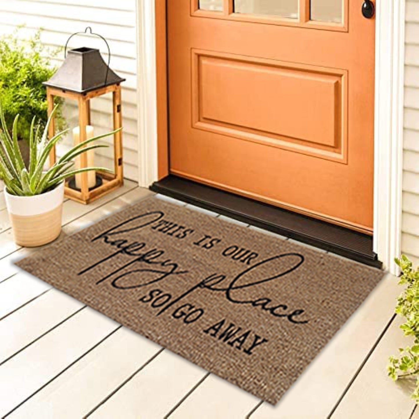 Coir Doormat "This Is Our Happy Place So Go Away",