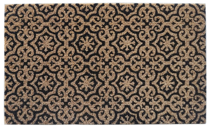 Mosaic Pattern Coir Doormat, Natural, PVC Tufted