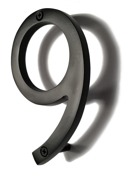 black aluminum number 9, 6inch