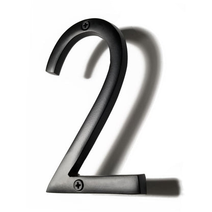 Black Aluminum Number 2, 8 inch