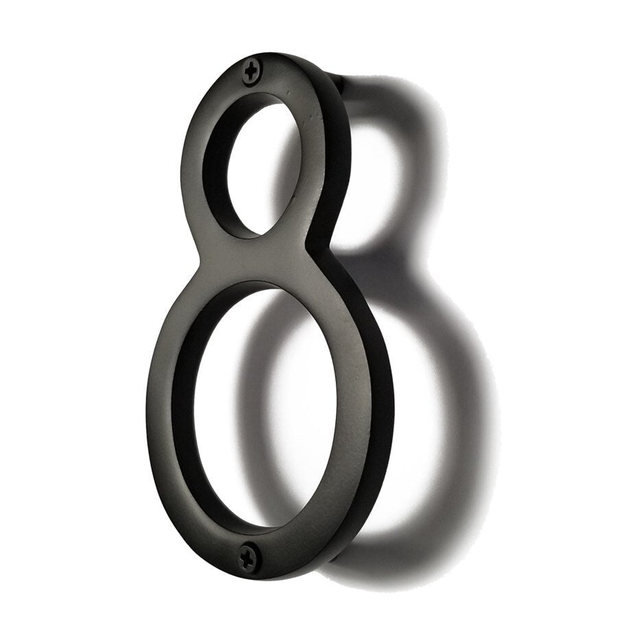 Black Aluminum Number 8, 8 inch