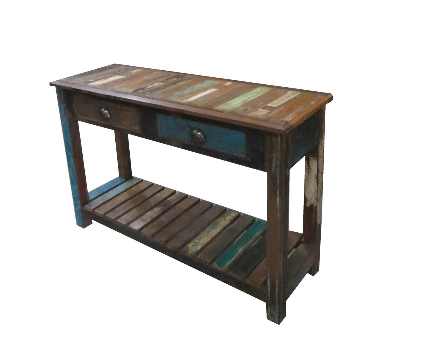 Recycled Wood 2 Dwr Console Table