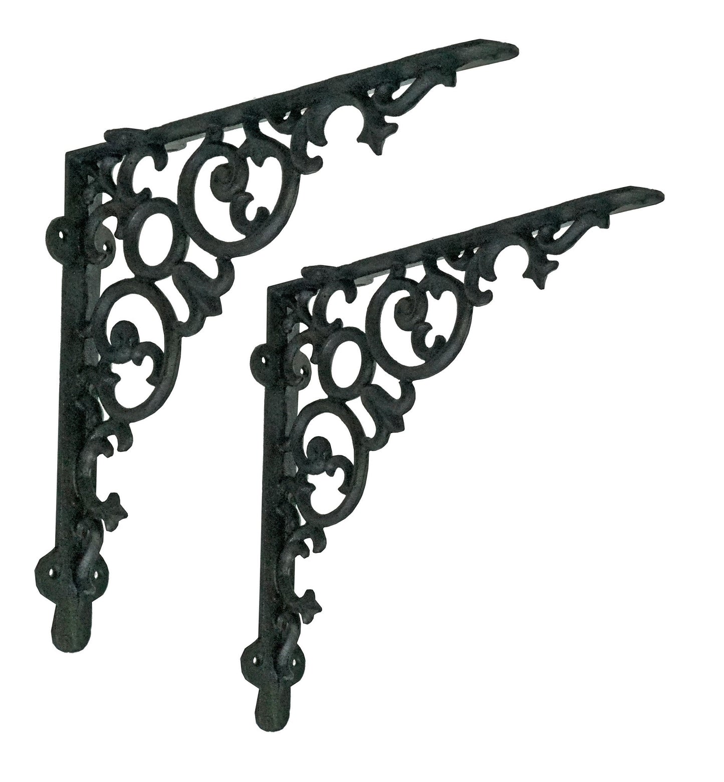 Shelf Bracket, Scroll, Large, Black