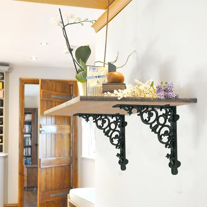 Shelf Bracket, Scroll, Large, Black
