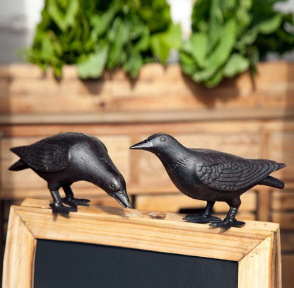 Cast Iron Crow, Head Down, Black