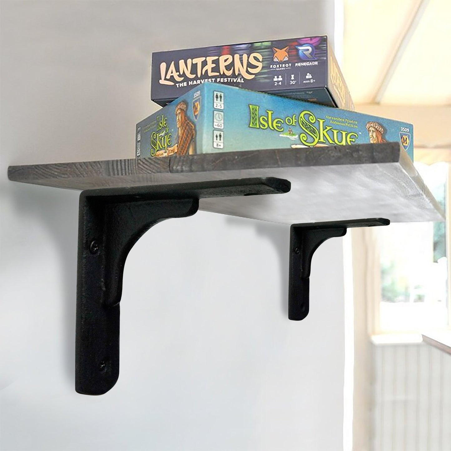 Minimal Corner Bracket, Antique Black, Large
