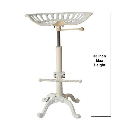 Tractor Seat Stool White