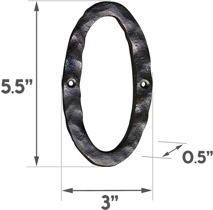 Cast iron number 0, 5.5 in (JS-RUSTICNUMBER-0)