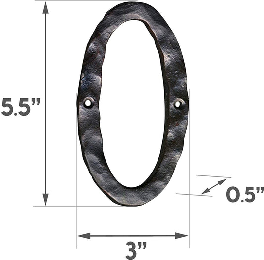 Cast iron number 0, 5.5 in (JS-RUSTICNUMBER-0)