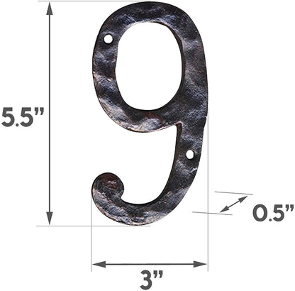 Cast iron number 6or9, 5.5 in (JS-RUSTICNUMBER-9)