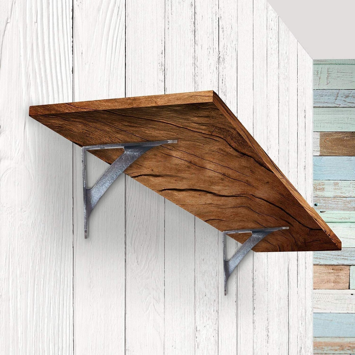 Avant Shelf Bracket, Antique Metal, Small, 5x5.5 in
