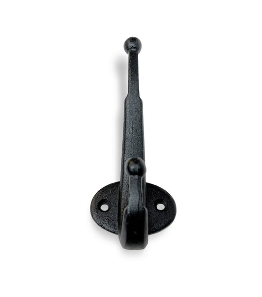 Allo Cast Iron Double Hooks, Large, Matte Black