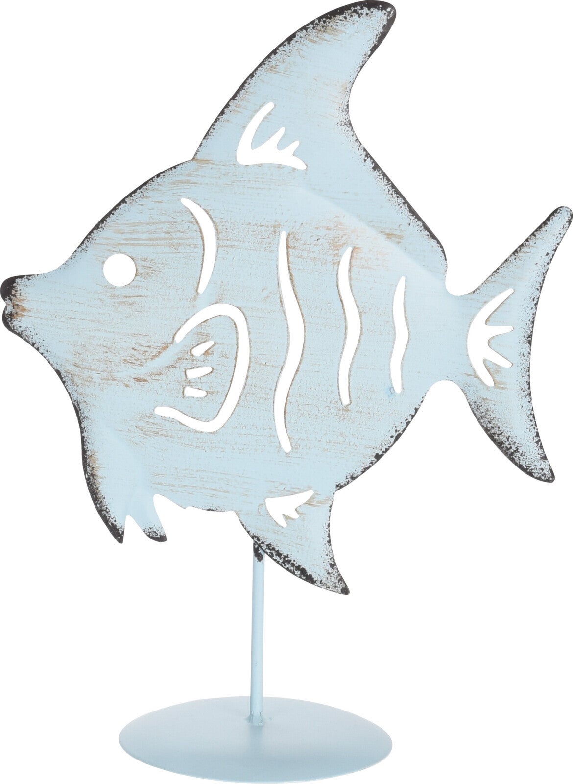 Fish Deco On Base 4Ass Metal, (YVR Showroom
