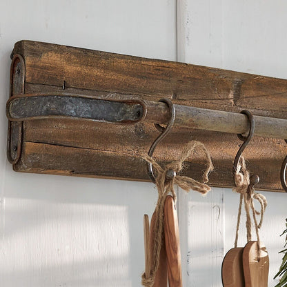 Wooden Wall Rack With Metal Hook, Temporarily Out of Stock