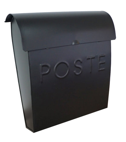 Euro Mailbox Black With POSTE