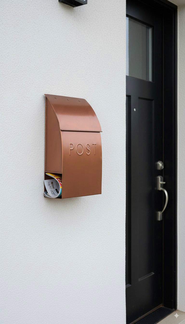 Milano Pointed Mailbox, Antique Copper