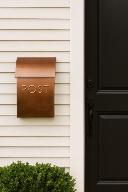 Milano Pointed Mailbox, Antique Copper