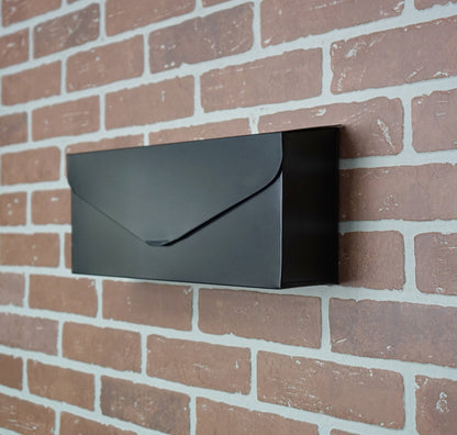 Long Envelope Mailbox Black