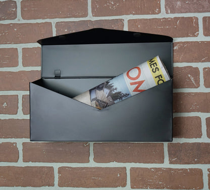 Long Envelope Mailbox Black