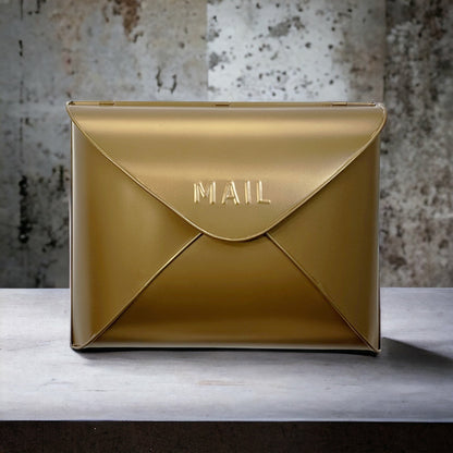 Antique Brass Envelope Mailbox, Large
