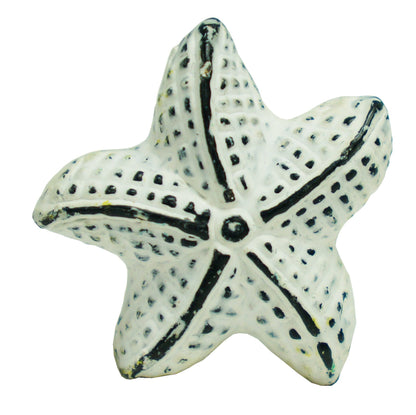 Starfish Knob Cast Iron Wht