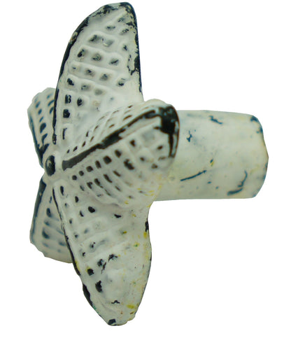 Starfish Knob Cast Iron Wht