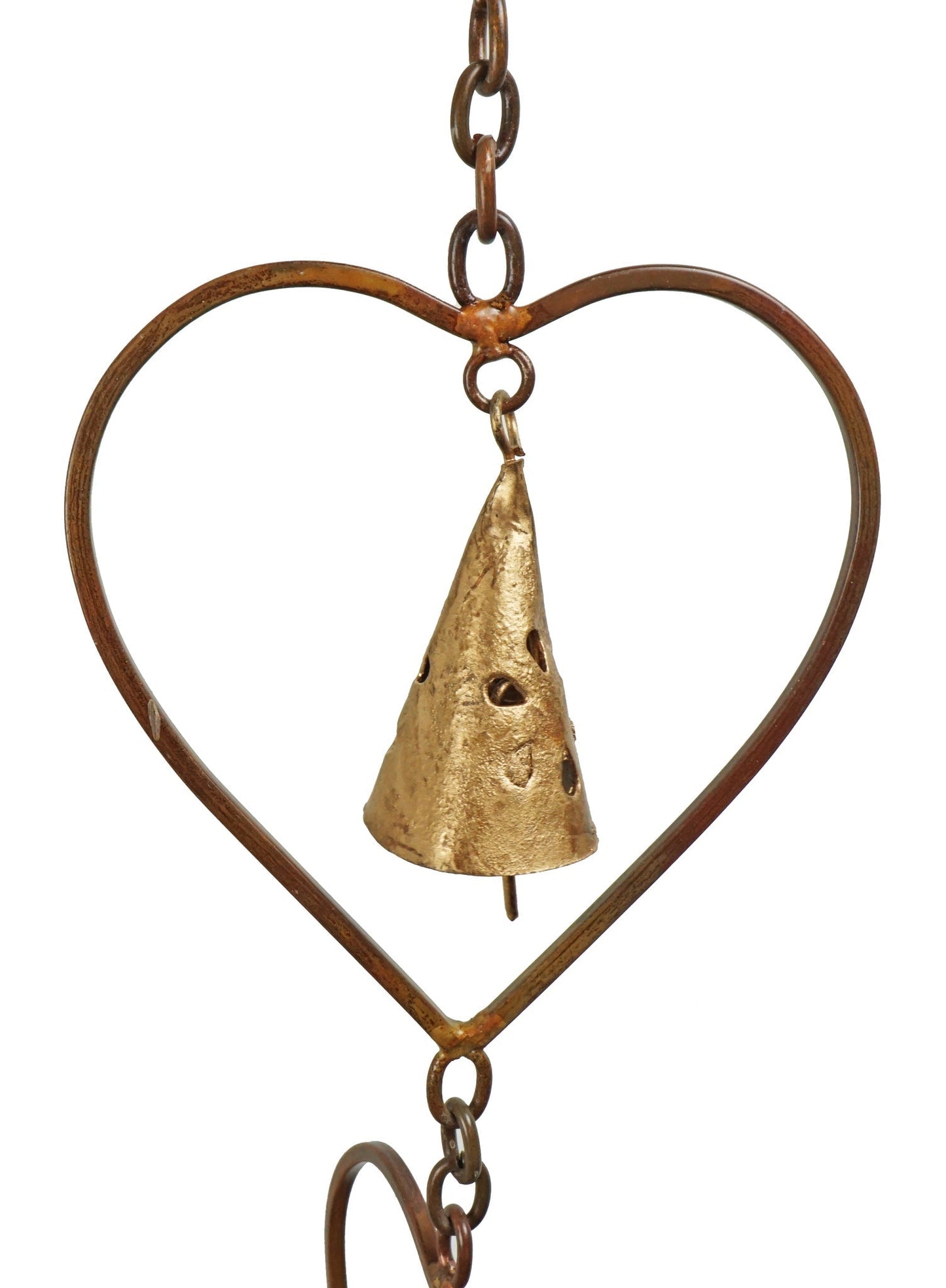 Flamed Heart w/Bell Rain Chain