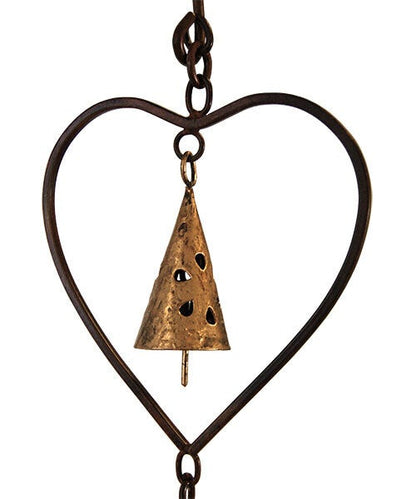 Flamed Heart w/Bell Rain Chain