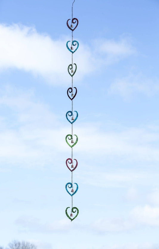 Multicolor Scroll Heart Rain Chain