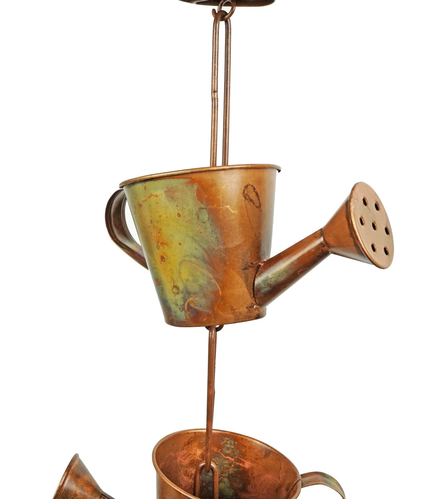 Flamed Watering Can Rain Chain