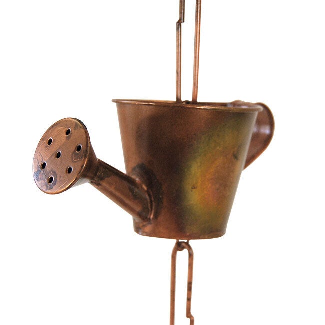 Flamed Watering Can Rain Chain