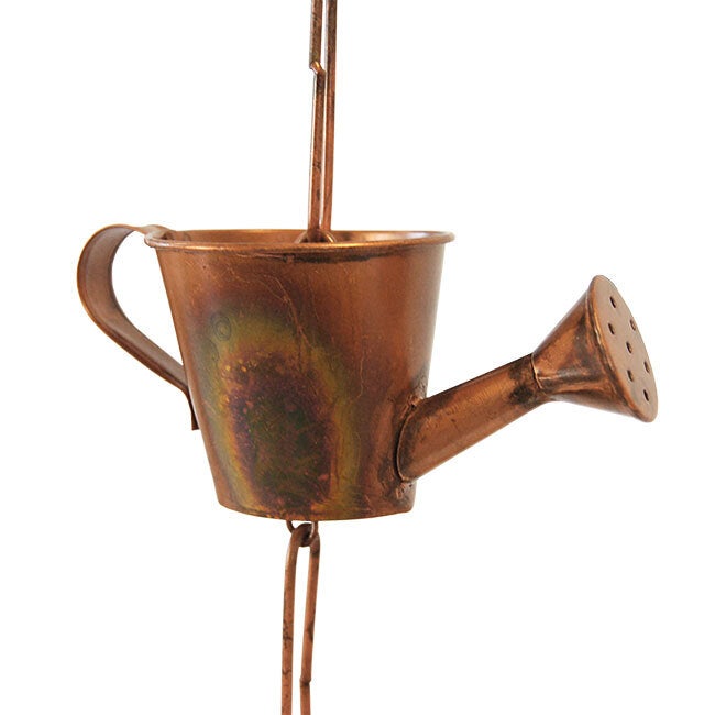 Flamed Watering Can Rain Chain