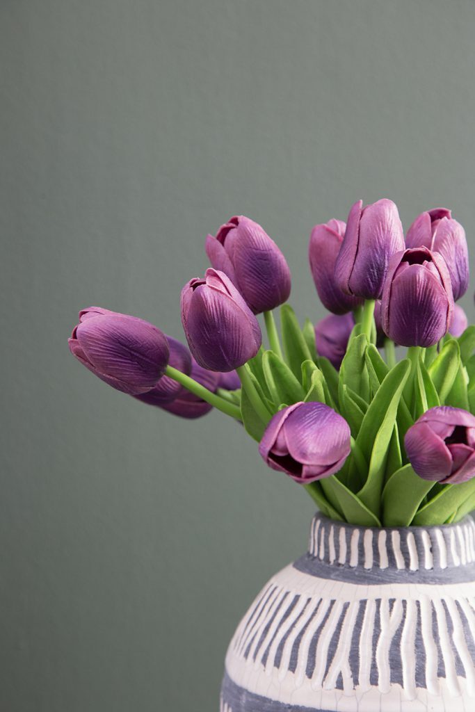 Artificial Tulip 9-Stem Bundle, Purple